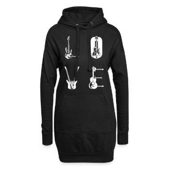 Basse Guitariste Basse Guitare LOVE - Sweat-shirt à capuche long Femme - noir - Devant