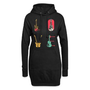 Guitare Basse Guitare LOVE Guitariste Basse - Sweat-shirt à capuche long Femme - noir - Devant