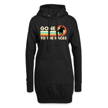 Horse Racing Gone To The Retro Loves Horse Riding - Hoodie-Kleid - Schwarz - Vorne