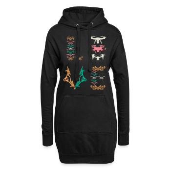 Drone Pilot Drone LOVE Drone Lover Quadcopter Dron - Hoodie-Kleid - Schwarz - Vorne
