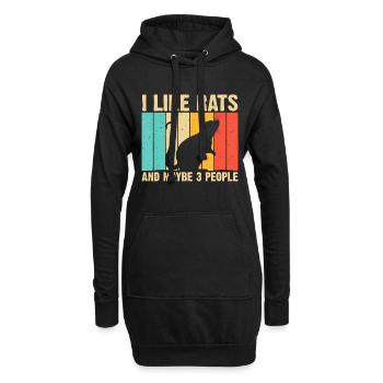Lustige Ratte Design Ratte Liebhaber Männer Frauen Maus Nagetiere - Hoodie-Kleid - Schwarz - Vorne