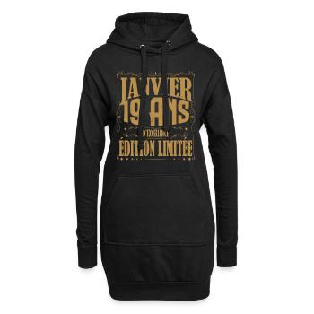 Janvier 19 ans. Cadeau 19 ans janvier anniversaire - Sweat-shirt à capuche long Femme - noir - Devant