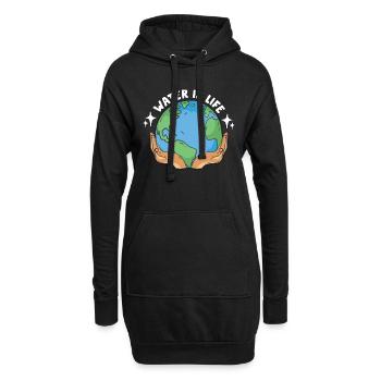 Global Warming Water Is Life Environment Activism - Hoodie-Kleid - Schwarz - Vorne