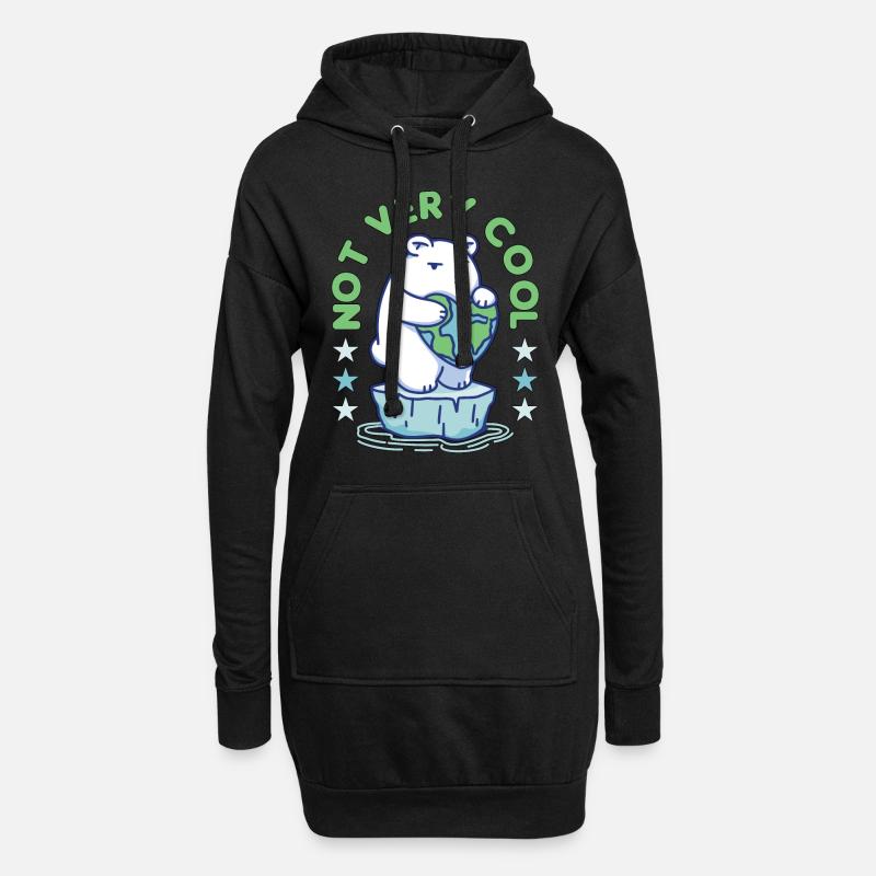 Global Warming Not Very Cool Environment Science - Hoodie-Kleid - Schwarz