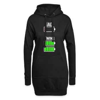 Mens Tired Twin Dad Low Battery Charge Full Batter - Sweat-shirt à capuche long Femme - noir - Devant
