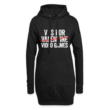 V steht für Videospiele T-Shirt Anti Valentinstag - Hoodie-Kleid - Schwarz - Vorne