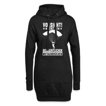 Fallschirmspringer Fallschirmsprung Skydiving - Hoodie-Kleid - Schwarz - Vorne