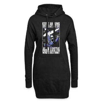 Fallschirmspringer Fallschirmsprung Skydiving - Hoodie-Kleid - Schwarz - Vorne
