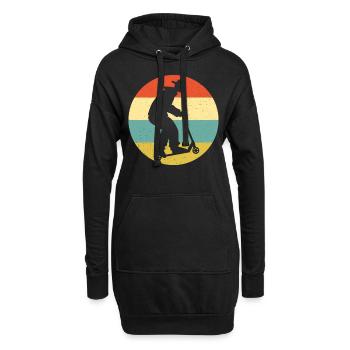 Scooter Stunt Roller für Kinder Retro - Hoodie-Kleid - Schwarz - Vorne