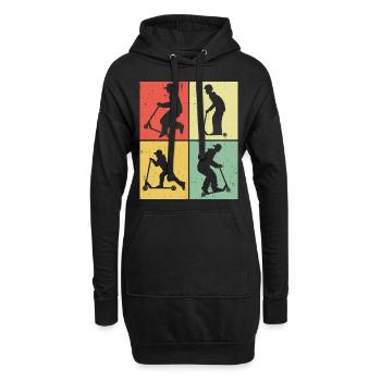 Scooter Stunt Roller für Kinder Retro - Hoodie-Kleid - Schwarz - Vorne