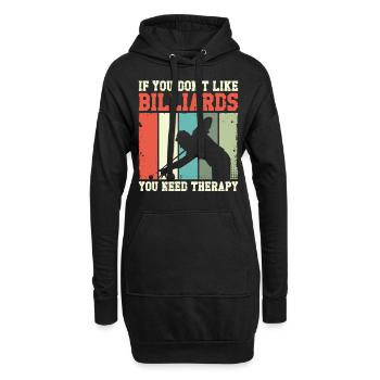 Billiards Pool Player Ball Retro - Hoodie Dress - black - Front