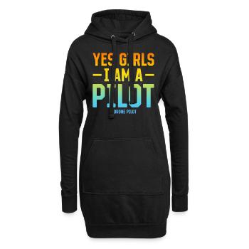 Oui les filles Je suis un pilote Un pilote de drone - Sweat-shirt à capuche long Femme - noir - Devant