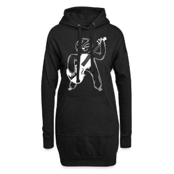 Sloth Contrebassiste Paresseux jouant de la contrebasse - Sweat-shirt à capuche long Femme - noir - Devant