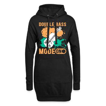 Contrabass Instrument - Double Bass Mode On - Hoodie-Kleid - Schwarz - Vorne