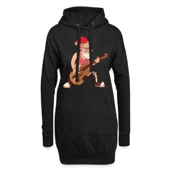 Contrebassiste du Père Noël - Père Noël Double Bass Pla - Sweat-shirt à capuche long Femme - noir - Devant