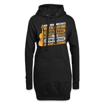 Double Bassist - Don't Make Mistakes When Playing - Hoodie-Kleid - Schwarz - Vorne