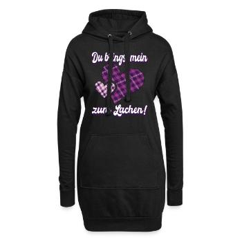 Valentinstag - Jahrestag - Verliebte Paare - Hoodie-Kleid - Schwarz - Vorne