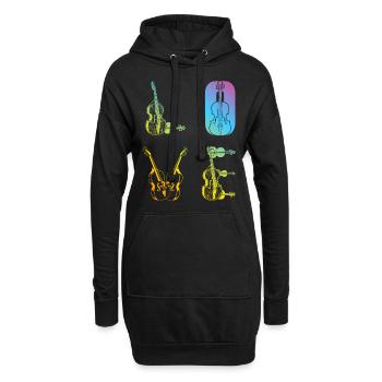 Double Bass LOVE Contrabass Instrument Double Bass - Hoodie-Kleid - Schwarz - Vorne