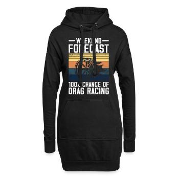 Drag Racing Race Car Retro Vintage - Sweat-shirt à capuche long Femme - noir - Devant