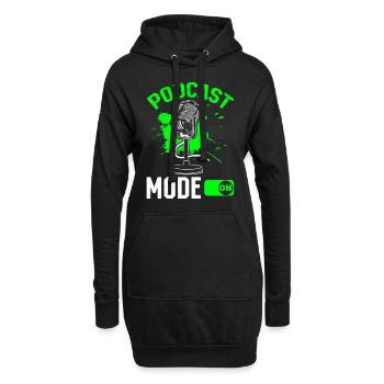 Podcast Host Podcasting Podcaster - Podcast Mode O - Hoodie-Kleid - Schwarz - Vorne