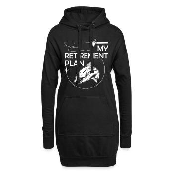 Meine Altersvorsorge zum Angeln Lustige Fischrute Humor R - Hoodie-Kleid - Schwarz - Vorne