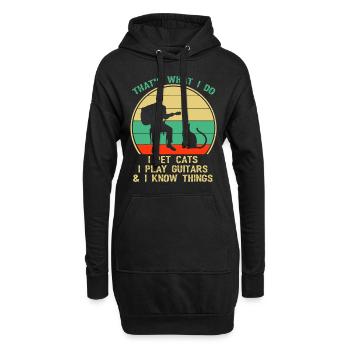 Das ist es, was ich tue Ich streichle Katzen Ich spiele Gitarre Und ich K - Hoodie-Kleid - Schwarz - Vorne
