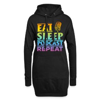 Eat Sleep Podcast Repeat - Podcasting Creator Podc - Hoodie-Kleid - Schwarz - Vorne