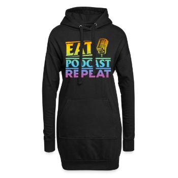Podcasting Podcast Host Podcaster - Eat Podcast Re - Hoodie-Kleid - Schwarz - Vorne