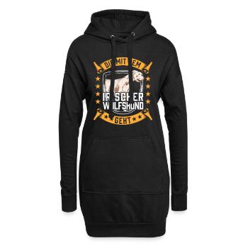 Le lévrier irlandais Irish Greyhound - Sweat-shirt à capuche long Femme - noir - Devant