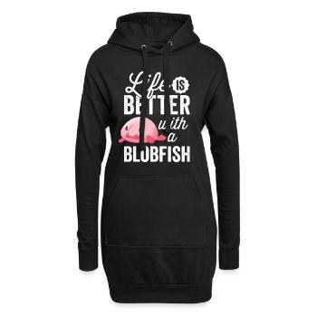 Tout va mieux avec le poisson blob drôle de poisson blob - Sweat-shirt à capuche long Femme - noir - Devant