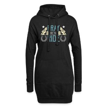 Barrel Racing Pray First Then Ride Western Riding - Hoodie-Kleid - Schwarz - Vorne