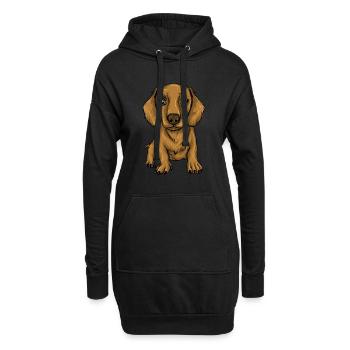 Dachshund Geschenk Dixie Wiener Doxie Dackel - Hoodie-Kleid - Schwarz - Vorne