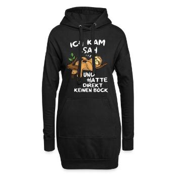 Faultier Tshirt Damen Herren Faul Müde Bürohumor - Hoodie-Kleid - Schwarz - Vorne