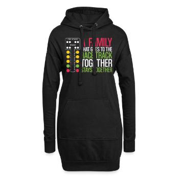 Drag Racing Race Car Family A - Hoodie-Kleid - Schwarz - Vorne
