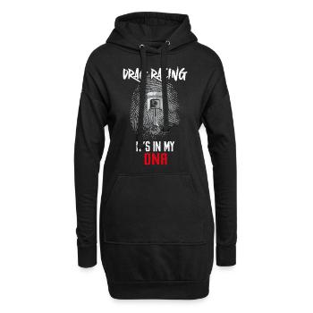 Drag Racing Race Car Fingerprint - Hoodie-Kleid - Schwarz - Vorne