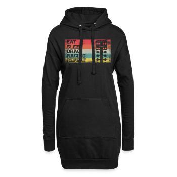 Drag Racing Race Car Retro Vintage - Sweat-shirt à capuche long Femme - noir - Devant