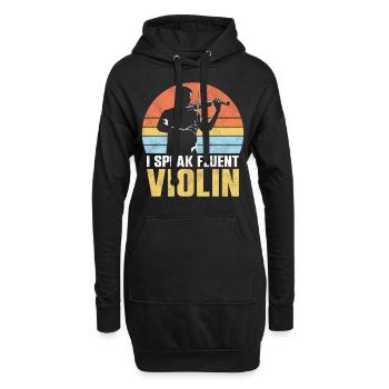 Violon Violoniste Rétro Vintage I - Sweat-shirt à capuche long Femme - noir - Devant
