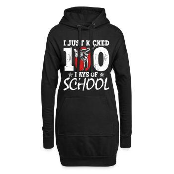 Je viens de botter 100 jours d’école - Sweat-shirt à capuche long Femme - noir - Devant