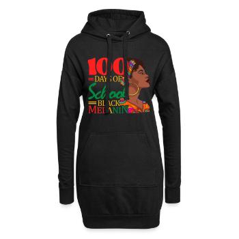 100 Tage Schule Schwarzes Melanin Kind - Hoodie-Kleid - Schwarz - Vorne