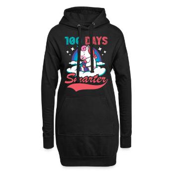 100 Tage Schlauer 100. Tag Schule Fantasy Einhorn - Hoodie-Kleid - Schwarz - Vorne