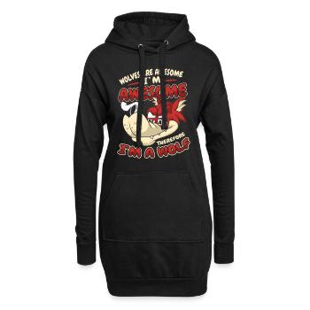 Wolf Wölfe Tier Jaulen - Hoodie-Kleid - Schwarz - Vorne