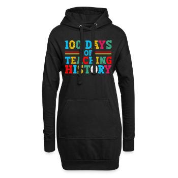 100 jours d’enseignement de l’histoire aux enseignants de matières scolaires - Sweat-shirt à capuche long Femme - noir - Devant