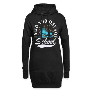 J’ai glissé 100 jours de sport scolaire - Sweat-shirt à capuche long Femme - noir - Devant
