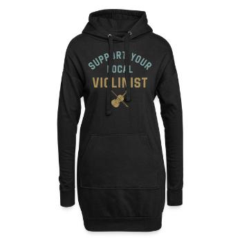 Violoniste Soutenez votre - Sweat-shirt à capuche long Femme - noir - Devant