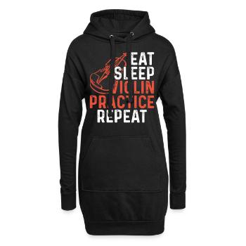 Violin Violinist Eat Sleep Violin - Hoodie-Kleid - Schwarz - Vorne