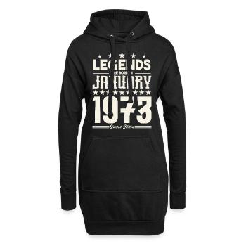 Geschenklegende Januar 1973. Geschenk Januar 1973. - Hoodie-Kleid - Schwarz - Vorne