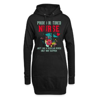 Geschenke für pensionierte Krankenschwestern, genau wie normale Krankenschwestern W - Hoodie-Kleid - Schwarz - Vorne