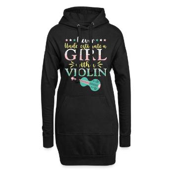 Violoniste Violoniste Fille Jamais - Sweat-shirt à capuche long Femme - noir - Devant