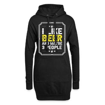 Bière Amateurs de bière buvant de l’alcool - Sweat-shirt à capuche long Femme - noir - Devant