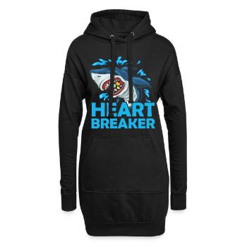 Heartbreaker Shark Anti-Saint-Valentin Célébration en solo - Sweat-shirt à capuche long Femme - noir - Devant